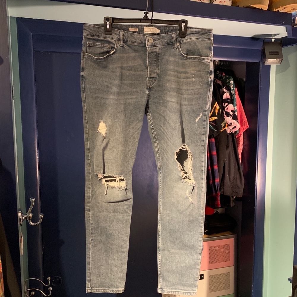 Topman Stretch Skinny Jeans 38R